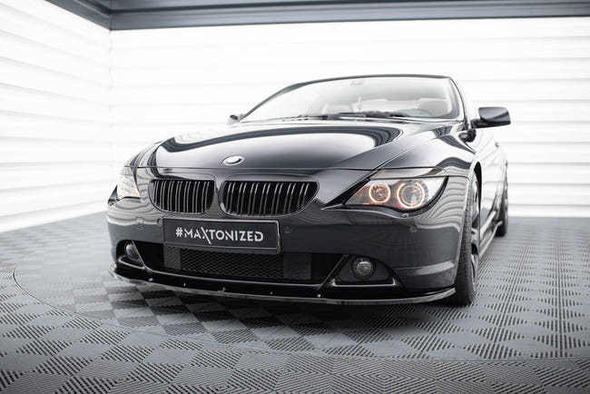 Maxton frontsplitter til BMW 6 Coupe E63 / Cabrio E64 – blank sort – billede 1 af 5