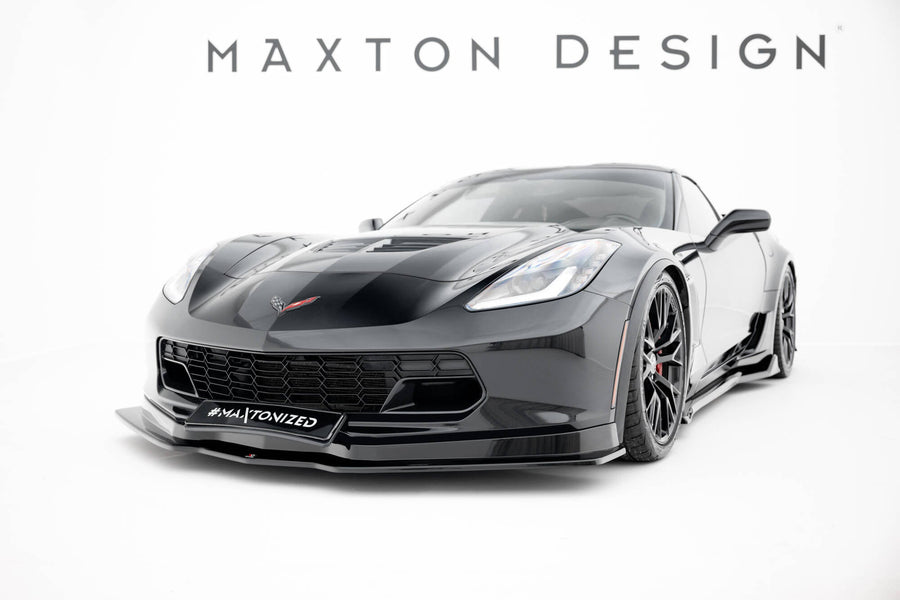 Maxton Front Splitter V.1 Chevrolet Corvette C7 - Gloss Black