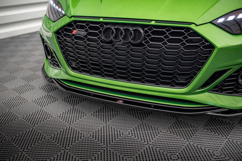 Maxton Front Splitter + Flaps V.1 Audi RS5 F5 Facelift - Gloss Black