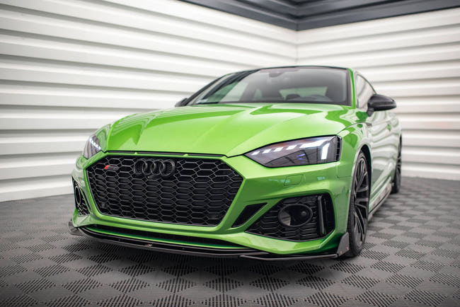 Maxton Front Splitter + Flaps V.1 Audi RS5 F5 Facelift - Gloss Black