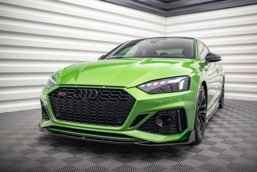 Maxton Front Splitter + Flaps V.1 Audi RS5 F5 Facelift - Gloss Black