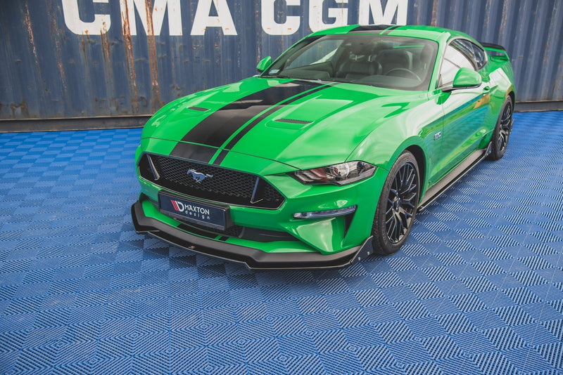 Maxton frontsplitter til Ford Mustang GT Mk6 Facelift – blank sort – billede 1 af 5