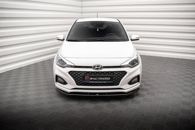 Maxton Front Splitter V.1 Hyundai I20 Mk2 Facelift - Gloss Black