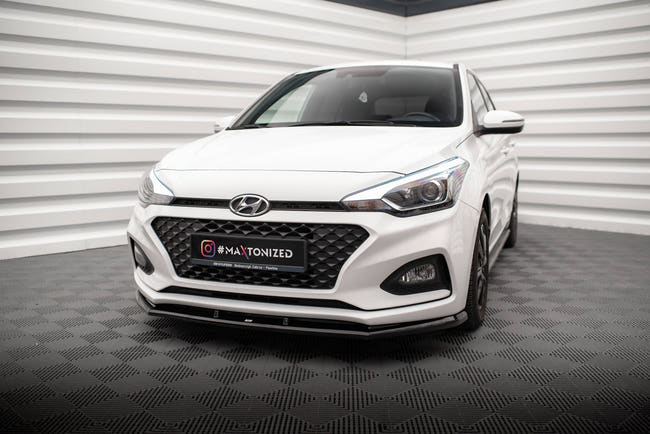 Maxton Front Splitter V.1 Hyundai I20 Mk2 Facelift - Gloss Black