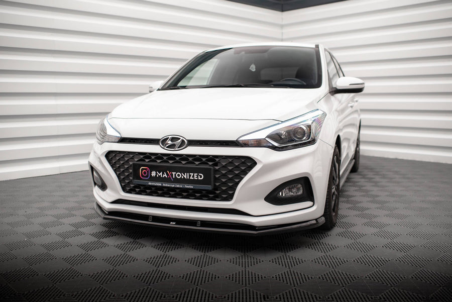 Maxton Front Splitter V.1 Hyundai I20 Mk2 Facelift - Gloss Black