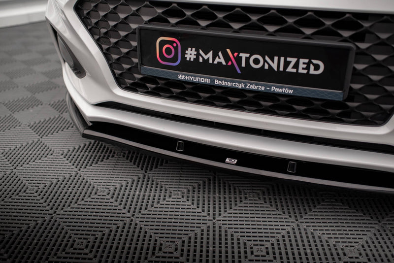 Maxton Front Splitter V.1 Hyundai I20 Mk2 Facelift - Gloss Black