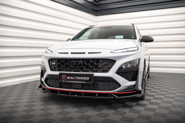 Maxton Front Splitter V.1 Hyundai Kona N Mk1 - Gloss Black
