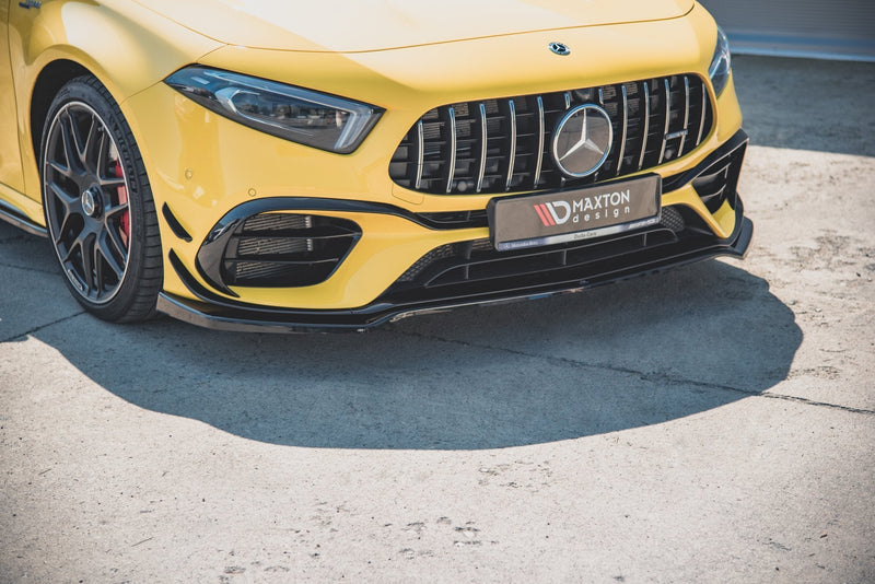 Maxton frontsplitter til Mercedes-AMG A 45 S Aero Pack W177 – blank sort – billede 1 af 6