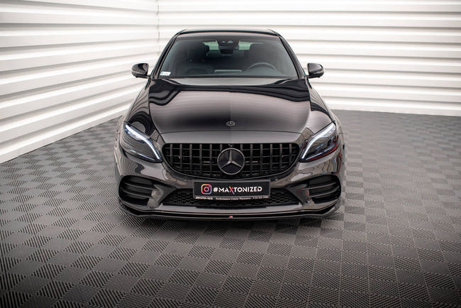 Maxton Front Splitter V.1 Mercedes-Benz C Amg Line / C43 Amg Sedan / Coupe W205 / C205 Facelift - Gloss Black