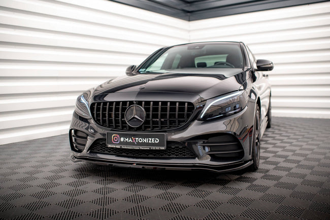 Maxton Front Splitter V.1 Mercedes-Benz C Amg Line / C43 Amg Sedan / Coupe W205 / C205 Facelift - Gloss Black