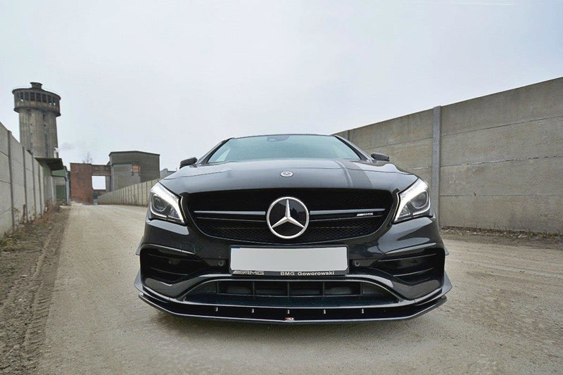 Maxton frontsplitter til Mercedes CLA A45 AMG C117 Facelift – blank sort – billede 2 af 7