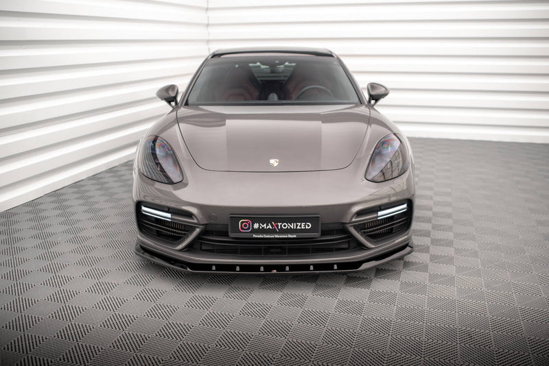 Maxton frontsplitter til Porsche Panamera Turbo S E-Hybrid – blank sort – billede 2 af 5