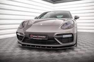 Maxton frontsplitter til Porsche Panamera Turbo S E-Hybrid – blank sort – billede 1 af 5