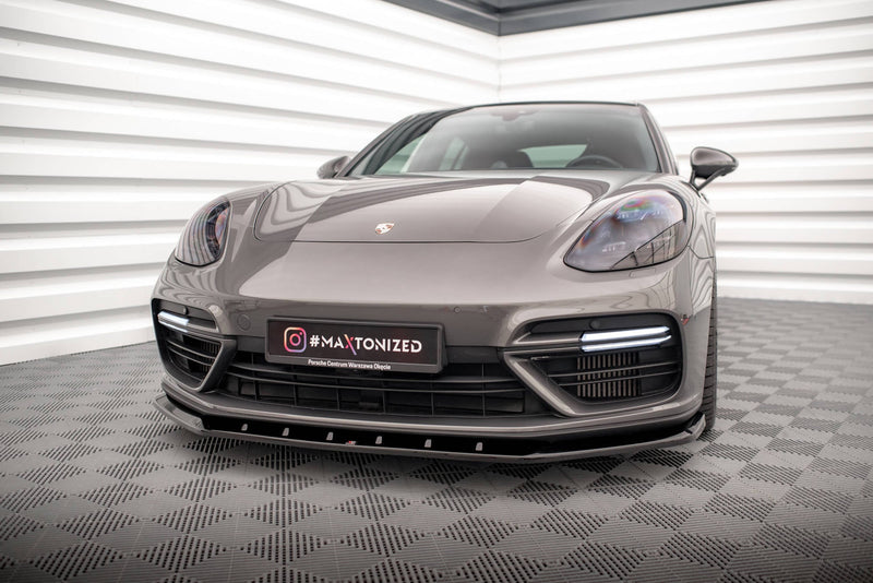 Maxton frontsplitter til Porsche Panamera Turbo S E-Hybrid – blank sort – billede 1 af 5