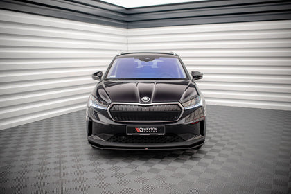 Maxton Front Splitter V.1 Skoda Enyaq Iv - Gloss Black