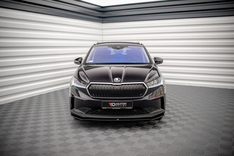 Maxton Front Splitter V.1 Skoda Enyaq Iv - Gloss Black