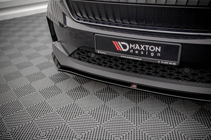 Maxton Front Splitter V.1 Skoda Enyaq Iv - Gloss Black