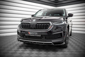 Maxton frontsplitter til Skoda Kodiaq Mk1 Facelift – blank sort – billede 1 af 4