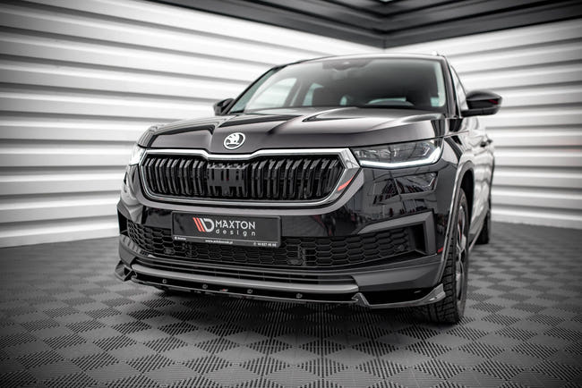 Maxton frontsplitter til Skoda Kodiaq Mk1 Facelift – blank sort – billede 1 af 4