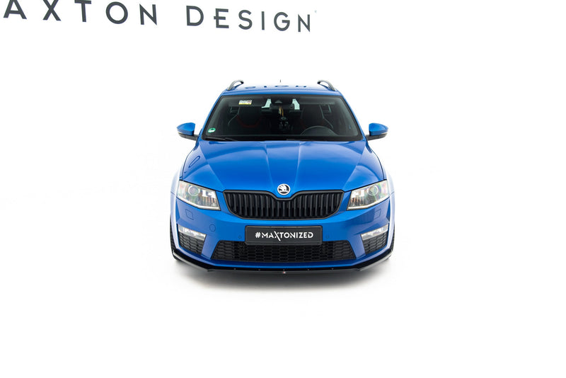 Maxton Front Splitter V.1 Skoda Octavia RS Mk3  - Gloss Black