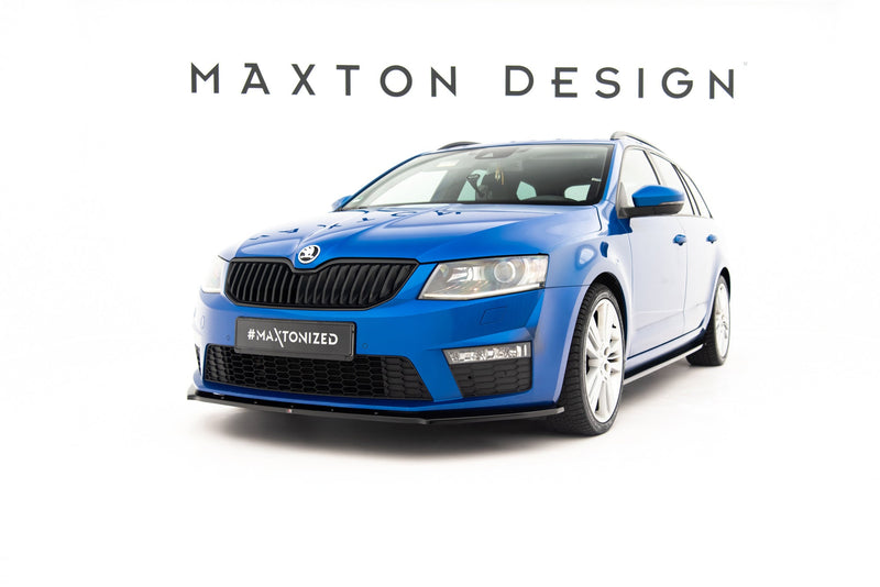 Maxton Front Splitter V.1 Skoda Octavia RS Mk3  - Gloss Black