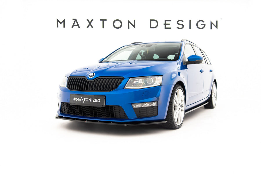 Maxton Front Splitter V.1 Skoda Octavia RS Mk3  - Gloss Black