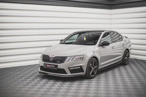 Maxton Front Splitter V.1 Skoda Octavia RS Mk3 Facelift - Gloss Black