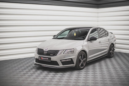 Maxton Front Splitter V.1 Skoda Octavia RS Mk3 Facelift - Gloss Black