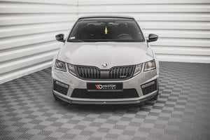 Maxton Front Splitter V.1 Skoda Octavia RS Mk3 Facelift - Gloss Black