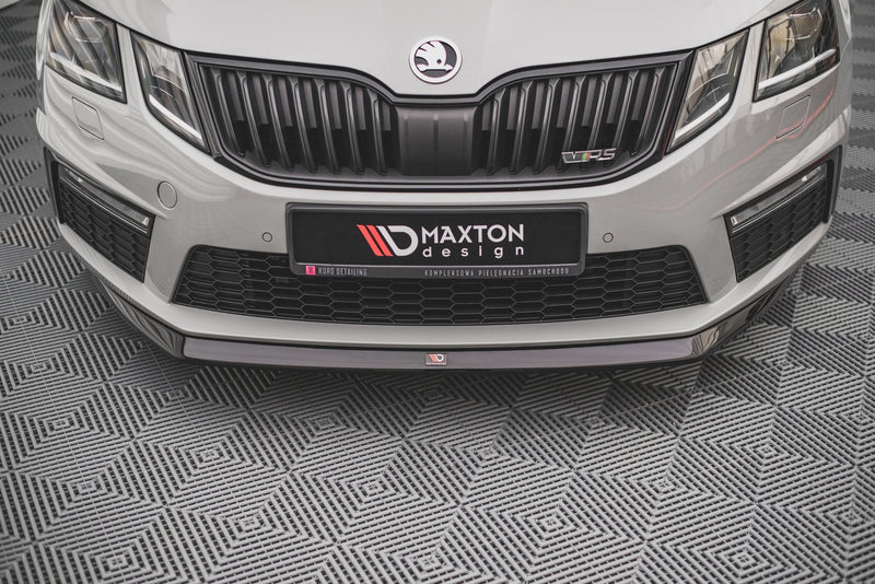 Maxton Front Splitter V.1 Skoda Octavia RS Mk3 Facelift - Gloss Black