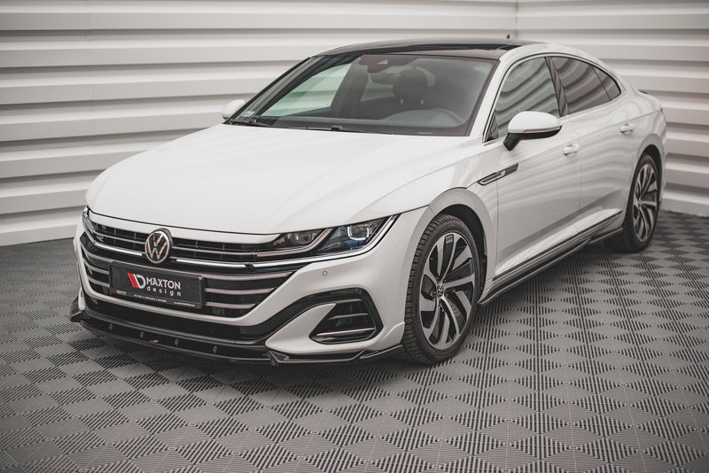 Maxton frontsplitter til Volkswagen Arteon R-Line Sedan / Shooting Brake Mk1 Facelift – blank sort – billede 1 af 4