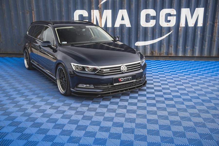 Maxton frontsplitter til Volkswagen Passat B8 – blank sort – billede 1 af 5