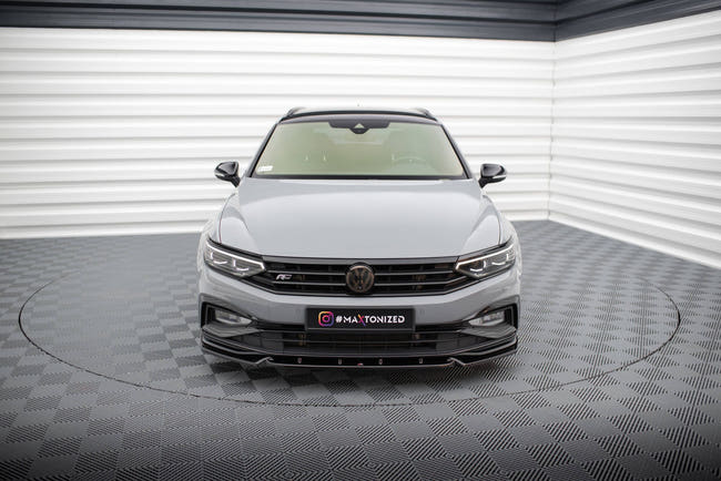 Maxton Front Splitter V.1 Volkswagen Passat R-Line B8 Facelift - Gloss Black