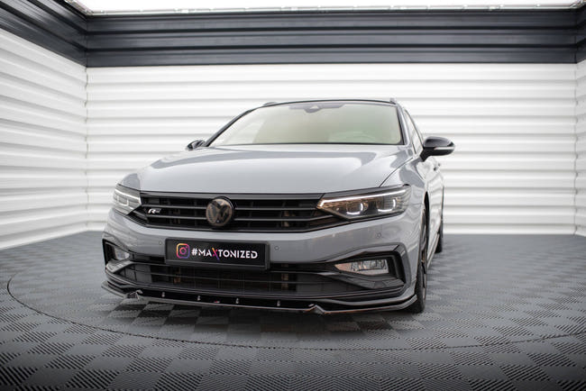 Maxton Front Splitter V.1 Volkswagen Passat R-Line B8 Facelift - Gloss Black