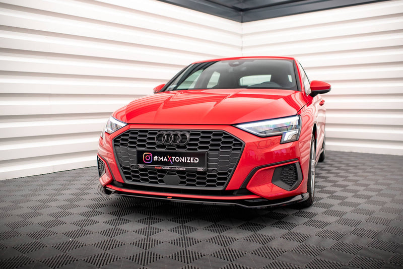 Maxton frontsplitter til Audi A3 8Y – blank sort – billede 1 af 6