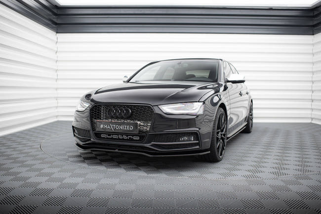 Maxton Front Splitter V.2 Audi S4 B8 Fl - Gloss Black