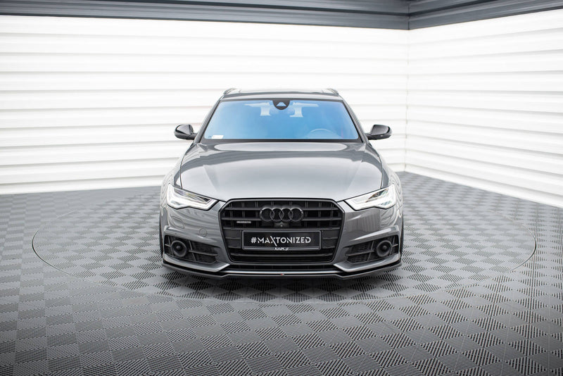 Maxton frontsplitter til Audi A6 / A6 C7 S-line/ S6 C7 Facelift – blank sort – billede 1 af 4