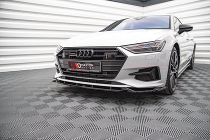 Maxton frontsplitter til Audi A7 C8 – blank sort – billede 1 af 4