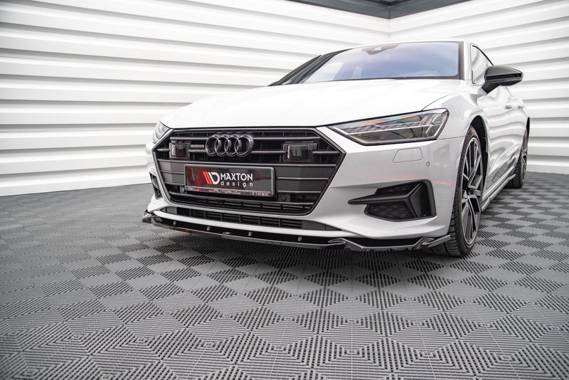 Maxton frontsplitter til Audi A7 C8 – blank sort – billede 1 af 4