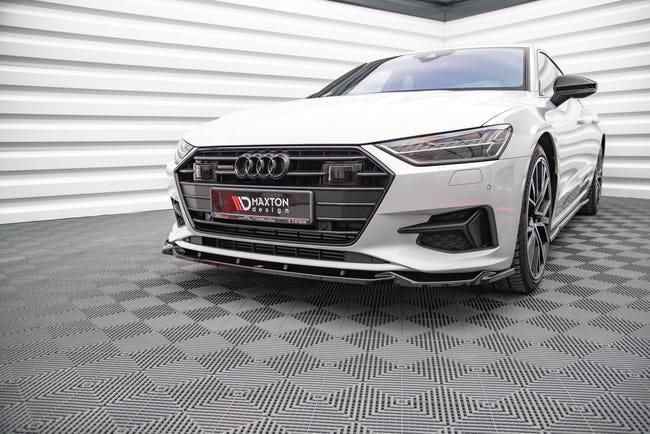 Maxton frontsplitter til Audi A7 C8 – blank sort – billede 1 af 4
