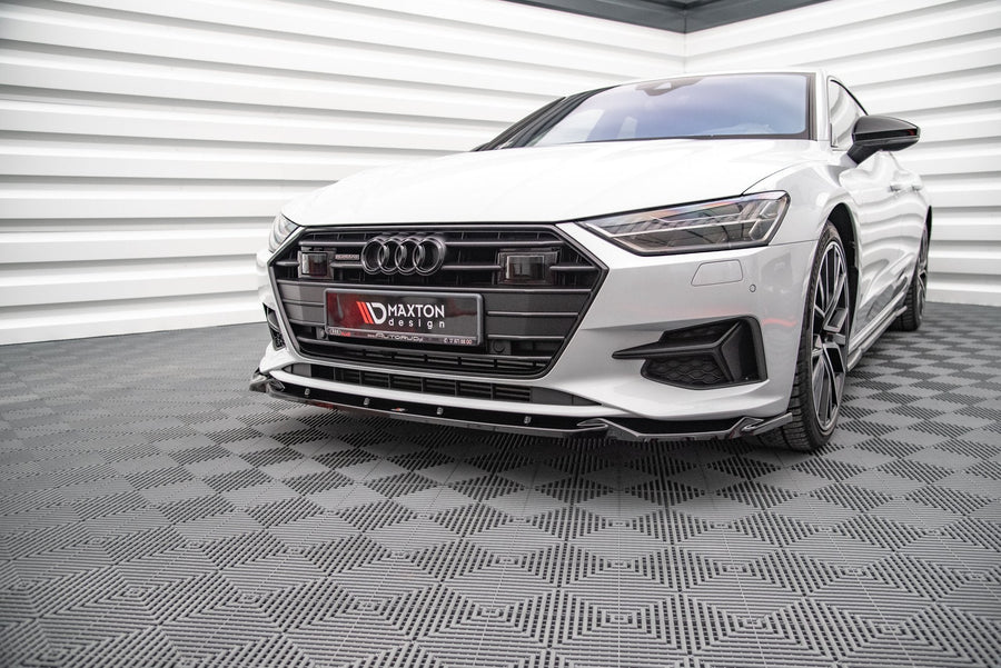 Maxton frontsplitter til Audi A7 C8 – blank sort – billede 1 af 4