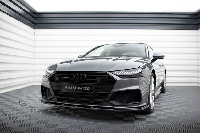 Maxton Front Splitter V.2 Audi A7 C8 S-Line / S7 C8 - Gloss Black