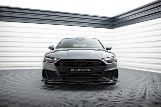 Maxton Front Splitter V.2 Audi A7 C8 S-Line / S7 C8 - Gloss Black