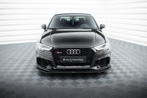 Maxton frontsplitter til Audi RS3 Sedan 8V Facelift – blank sort – billede 1 af 4