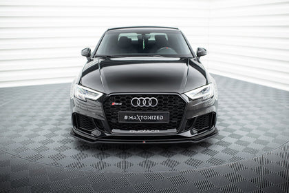 Maxton frontsplitter til Audi RS3 Sedan 8V Facelift – blank sort – billede 1 af 4
