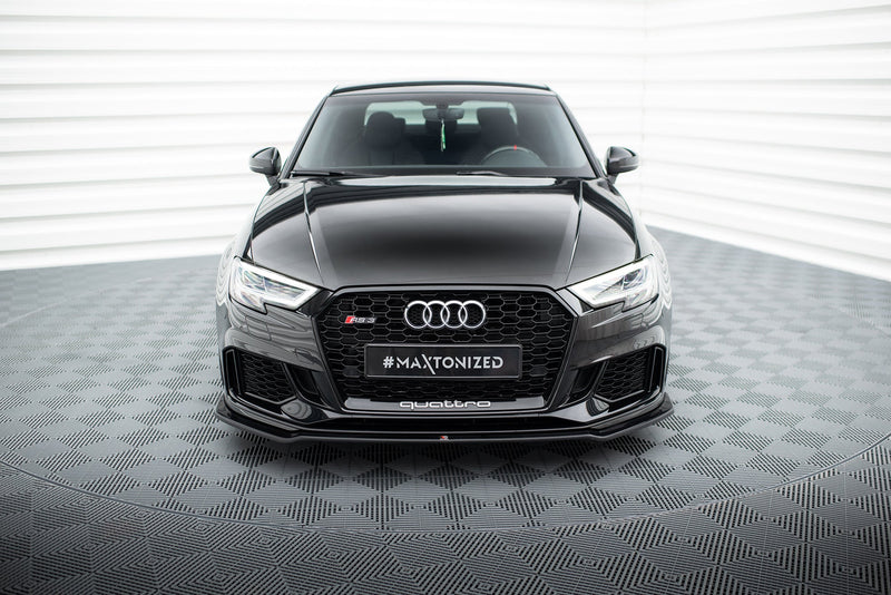 Maxton frontsplitter til Audi RS3 Sedan 8V Facelift – blank sort – billede 1 af 4