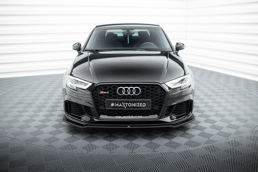 Maxton frontsplitter til Audi RS3 Sedan 8V Facelift – blank sort – billede 1 af 4