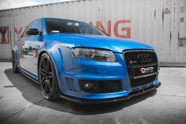 Maxton Front Splitter V.2 Audi RS4 B7 - Gloss Black