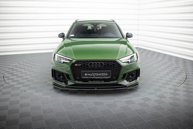 Maxton Front Splitter V.2 Audi RS4 B9 - Gloss Black