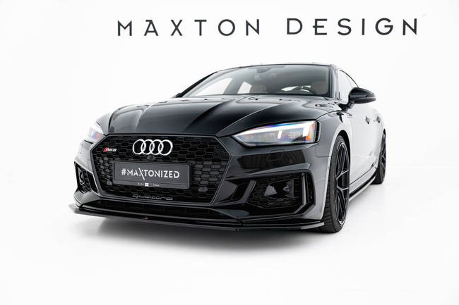 Maxton Front Splitter V.2 Audi RS5 F5 Coupe / Sportback - Gloss Black
